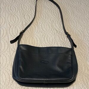 Longchamp Navy People Leather Zipper Shoulder Crossbody Bag